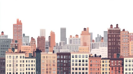 Obraz premium Detailed City Skyline with Clean Lines and Textures