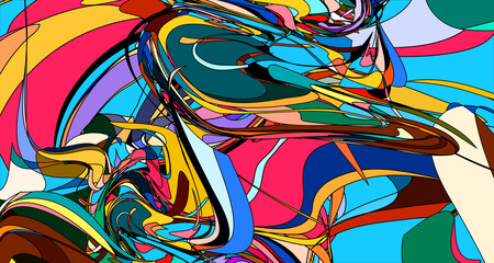 Obraz premium Abstract psychedelic fractal fluid colorful background for summer