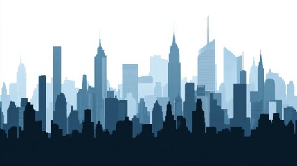 Modern City Skyline with Clean Lines and Professional Staging