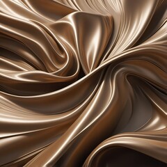 Fototapeta premium The Captivating Render of Abstract Wavy Metallic Bronze Fabric in a Softly Gradient Background