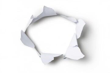 Torn White Paper Frame on a Clean Background