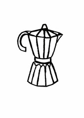 coffee brewer, sketch, vector