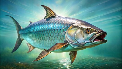 Fototapeta premium Tarpon Fish Logo Design - Creative Vector Illustration for Branding and Marketing Purposes