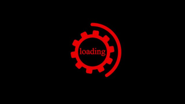 Loading icon with gear icon. Loading style sign for mobile concept and web design.Loading or buffering icon symbol.