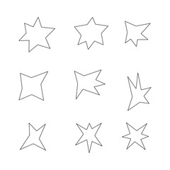 Obraz premium Abstract star shape line icon collection. outline style. isolated illustration