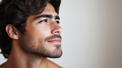 Obraz premium A man displays his striking transformation after hair removal. The difference highlights enhanced facial features and a fresh look, emphasizing the impact of grooming