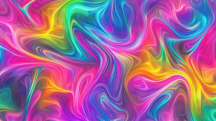 Obraz premium A colorful, abstract painting with a rainbow of colors. The painting is full of energy and movement, with the colors blending and swirling together in a dynamic way