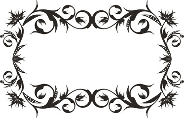 Vector floral ornamental frame. Vintage oriental panel, great for wedding decorations, greeting cards, invitations, banners, vinyl and laser ready.