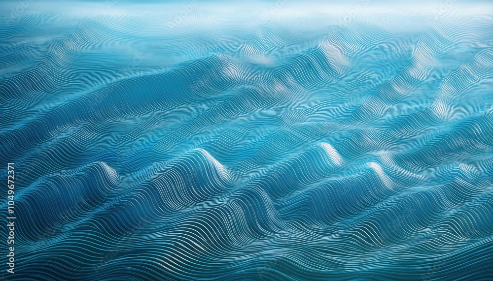 Poster calming blue ocean ripple texture. abstract fluid wave patterns in soft gradient blues for tranquil 