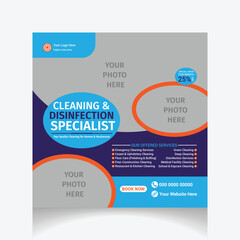 Fototapeta premium Cleaning and Disinfection Service's social media post banner