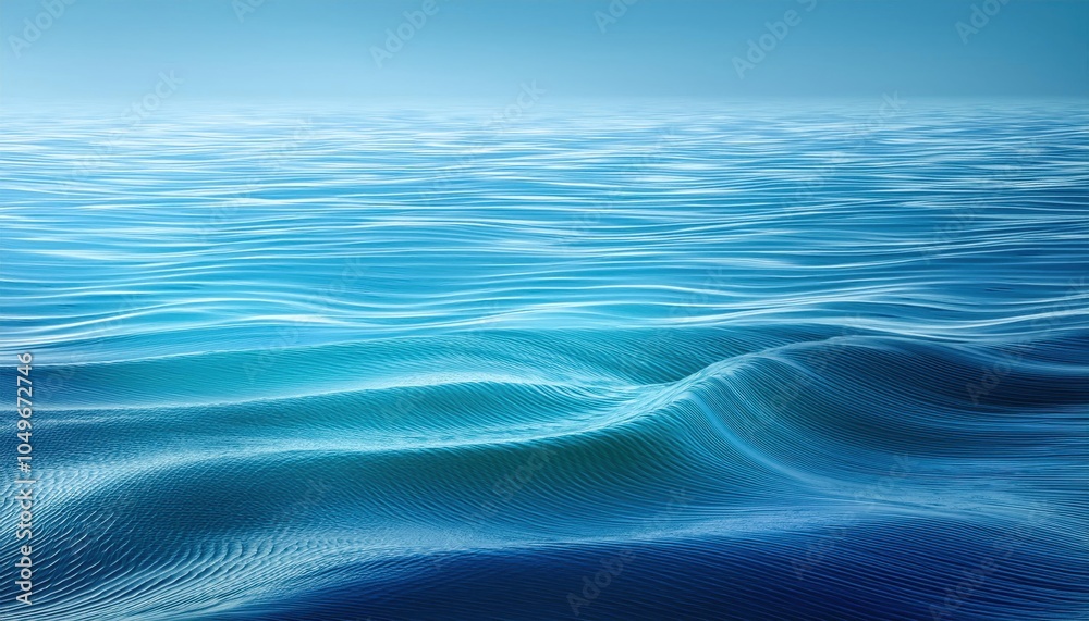Poster calming blue ocean ripple texture. abstract fluid wave patterns in soft gradient blues for tranquil 