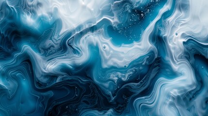 Obraz premium A pattern of flowing water in a light blue and dark white style, with organic fluidity, in the style of multiple exposure art, wavy resin sheets