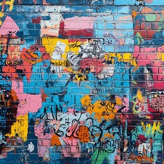 Obraz premium colorful graffiti on old wall