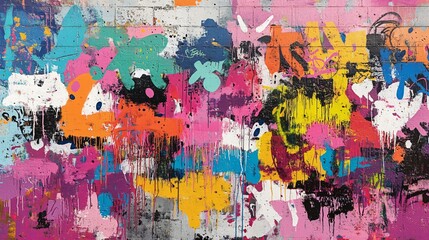 Fototapeta premium colorful graffiti on old wall