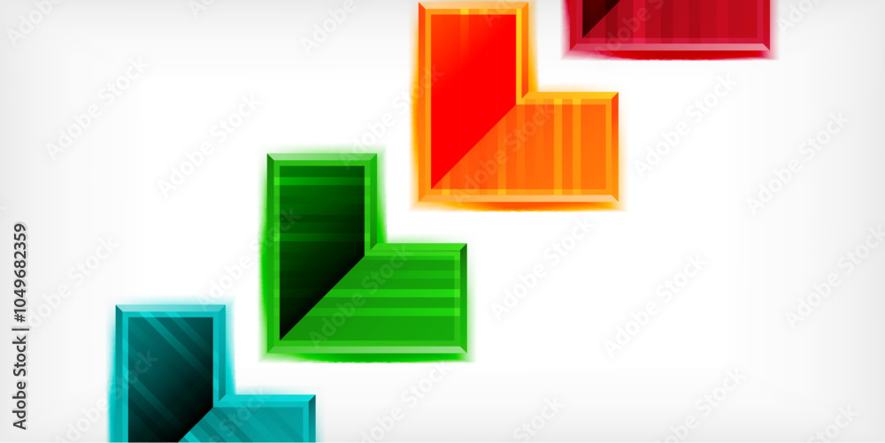 Poster Arrow symbols created with 3d effects and line texture geometric abstract background