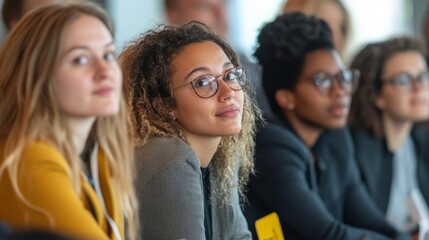 Fototapeta premium A group of people at a democracy matters event highlighting the role of democratic values in shaping society