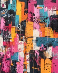 Fototapeta premium colorful graffiti on old wall