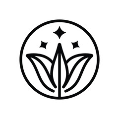 Flower Bloom and Star Logo Design