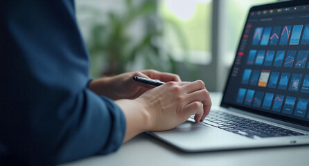 businessman working on laptop