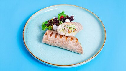 Lavash doner kebab. Durum kebab. Shawarma, wrap