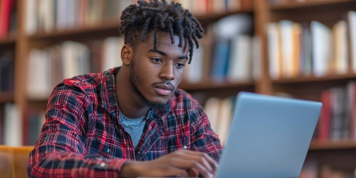 A student studying remotely using their laptop for distance learning emphasizing the flexibility and convenience of remote education