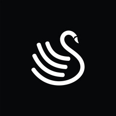 Swan Minimalist Line Logo Design Inspiration