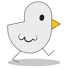 Obraz premium White chicks runs illustration