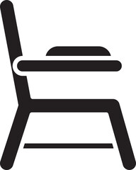 classroom chair and table icon