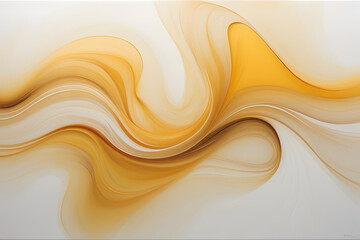 Obraz premium Golden yellow waves abstract with an isolated white background