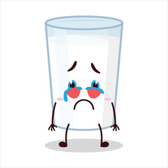 cute cry expression of milk character