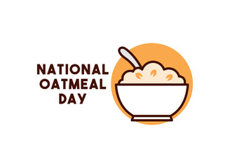 National Oatmeal Day. Flat design vector. White background.