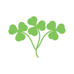 Obraz premium 3 leaves shamrock. Clover set. Elegance minimal green leaf vector art