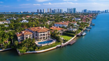 Obraz premium Luxury Waterfront Mansion in Miami
