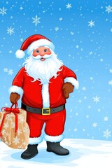 Jolly Santa Claus Spreading Holiday Cheer in the Snowy Wonderland