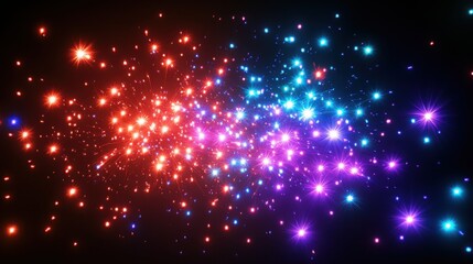 Obraz premium Vibrant Fireworks Display with Colorful Bursts