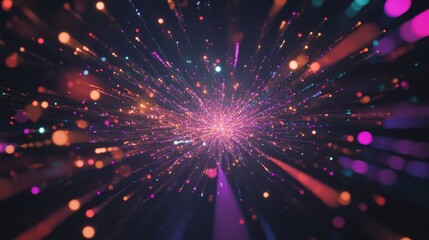 Fototapeta premium Colorful Illustration of Fireworks Explosion Effect