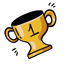 gold cup isolated on white background