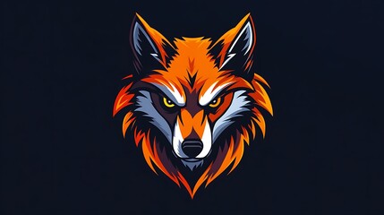 Fototapeta premium Fierce wolf esport mascot logo paired with fox icon design