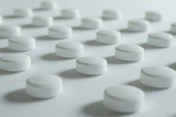 White Pills on Soft Surface in Natural Light