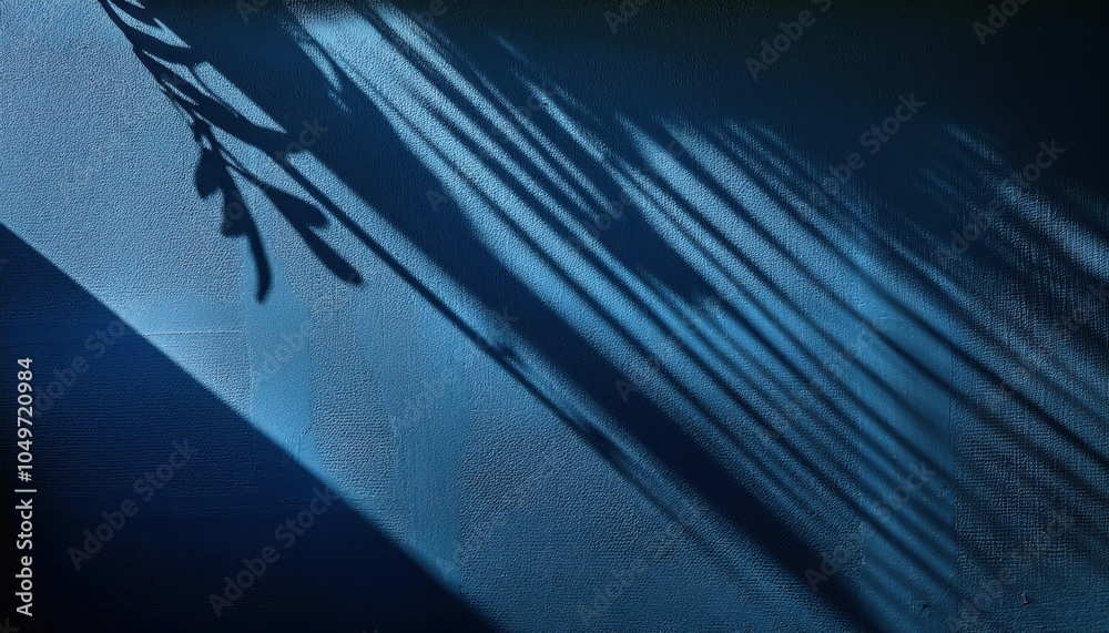 Poster abstract moody blue wall texture with long shadows. ideal for minimalist backgrounds, web design, an