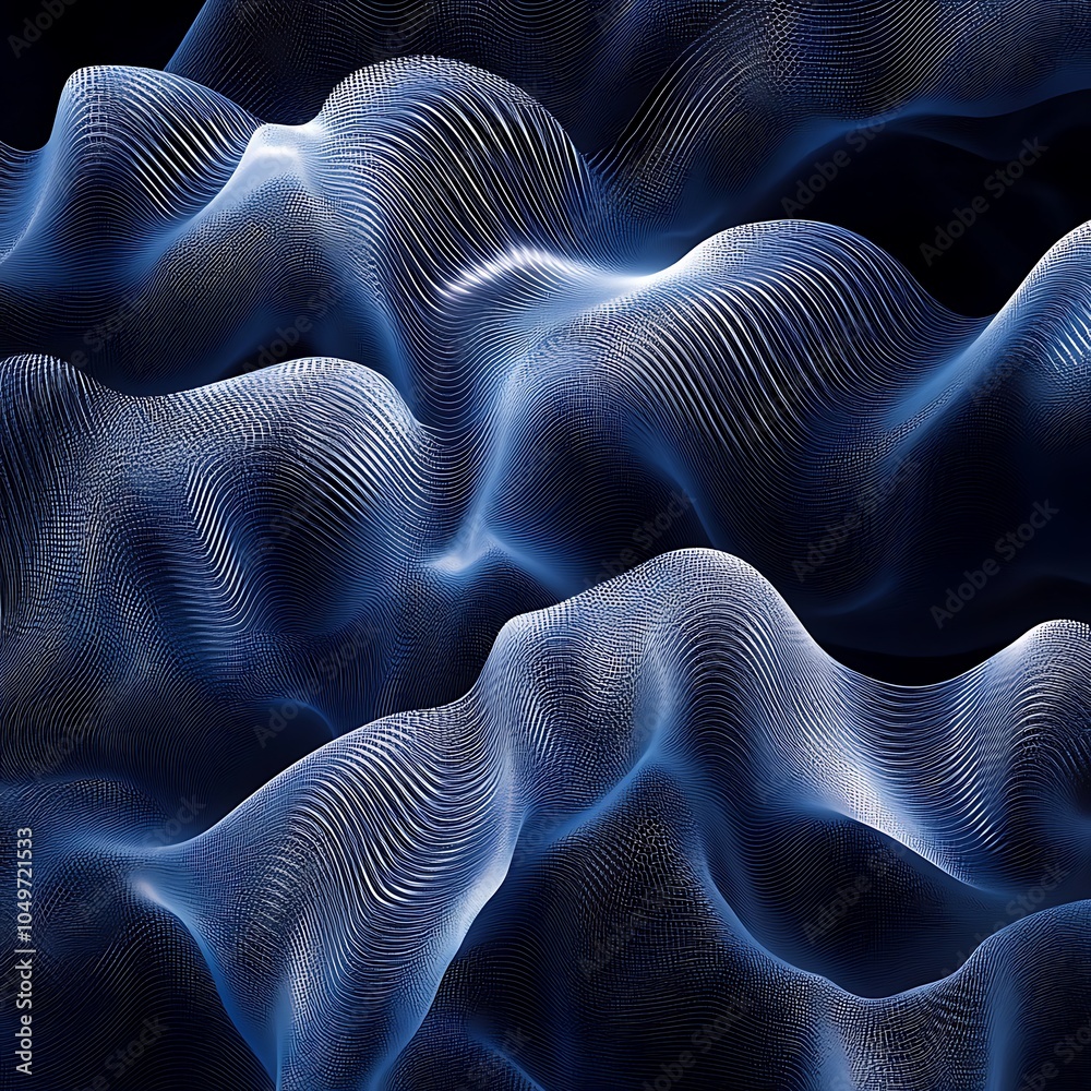Wall mural flowing sound wave pattern forming vibrant abstract background design