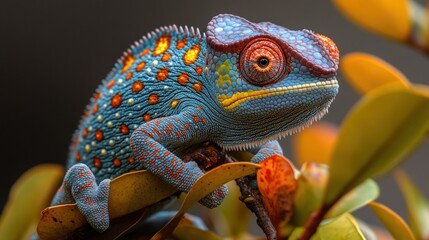 Fototapeta premium 2 year old Panther Chameleon endemic to Madagascar
