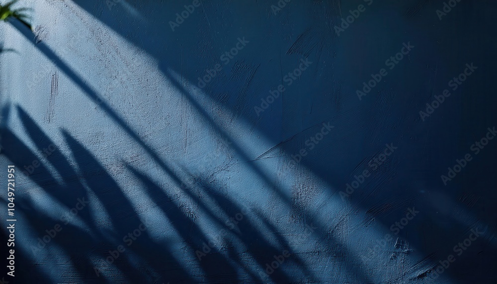 Poster abstract moody blue wall texture with long shadows. ideal for minimalist backgrounds, web design, an