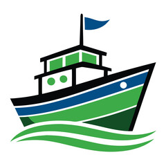 Nautical Boat Logo Vector for Marine Branding & Merch