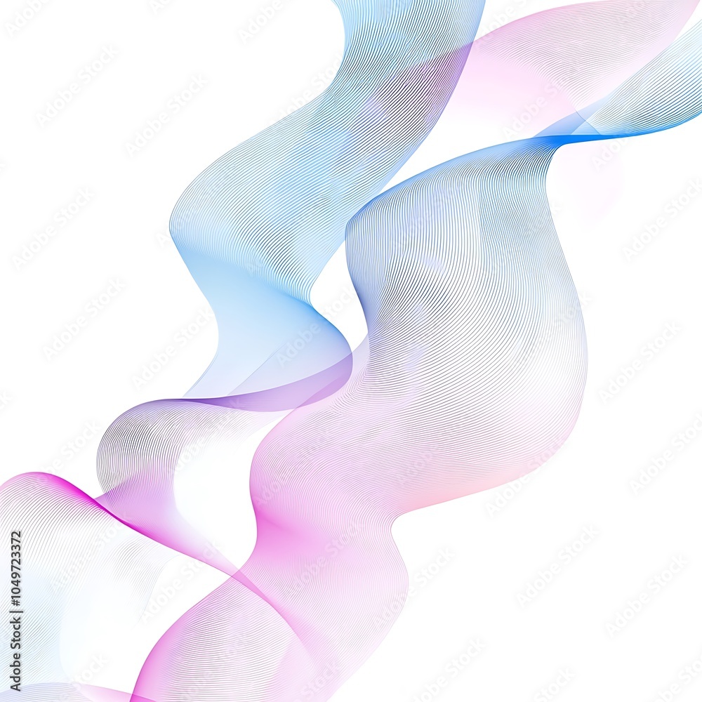 Wall mural fluid light waves and lines in dynamic vector abstract design