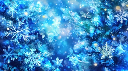 Fototapeta premium Winter Wonderland: Icy Snowflakes Adorn the Magical Landscape