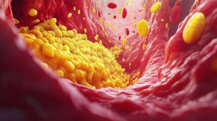 Illustration of Hyperlipidemia in Blood Vessel