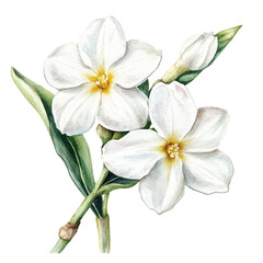 Fototapeta premium jonquil flower watercolor clipart illustration
