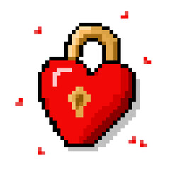 Fototapeta premium padlock key heart shaped