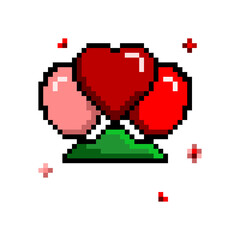 Fototapeta premium pixel heart symbol